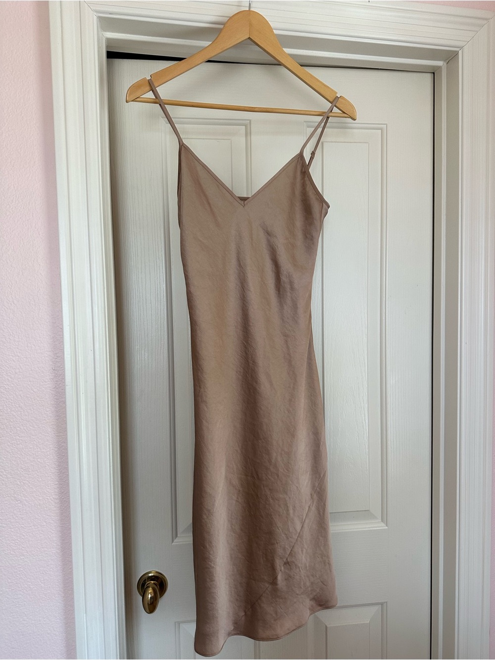 Wilfred Slip Midi Dress in Taupe